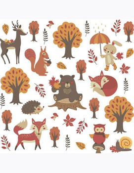 Serwetki papierowe Leśne Zwierzątka, 33x33 cm, 20 szt