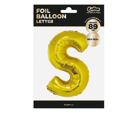 Balon foliowy "Litera S", złota, 89 cm