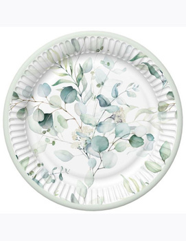 Talerzyki papierowe Eucalyptus, 18 cm, 8 szt