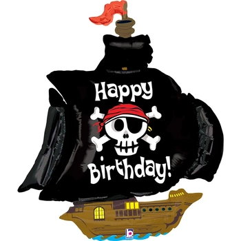 Balon foliowy Pirate Ship Birthday 34" - 86 cm