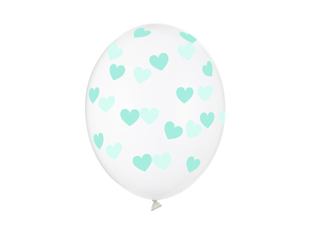 Balony 30cm, Serduszka, Crystal Clear