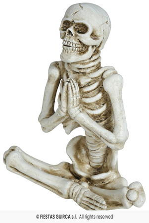 Siedzący szkielet na Halloween, 19x14 cm