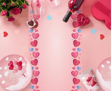 Talerzyki papierowe Kolekcja Love Is In The Air (różowe), 18 cm/ 6 szt.