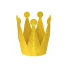 Korona plastikowa brokatowa złota 3 szt.