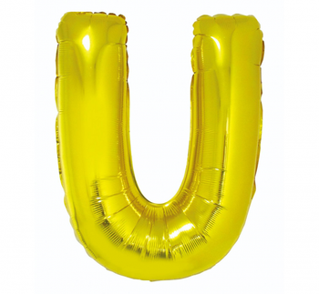 Balon foliowy "Litera U", złota, 89 cm
