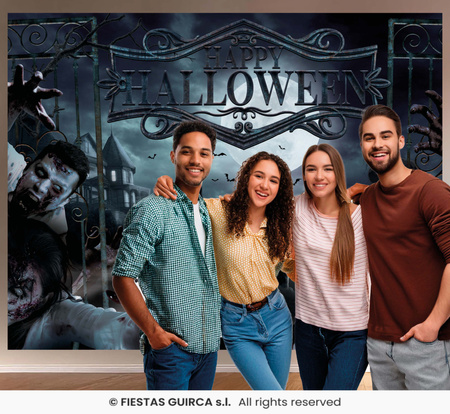 Dekoracja na ścianę Happy Halloween Zombie