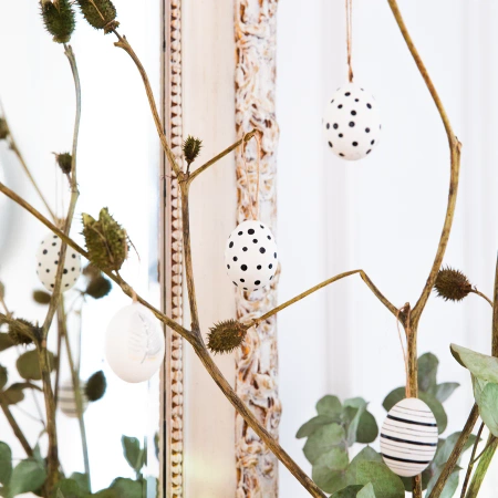 Dekoracje Wielkanocne Naturalna Wydmuszka biało-czarne mix 6 szt.