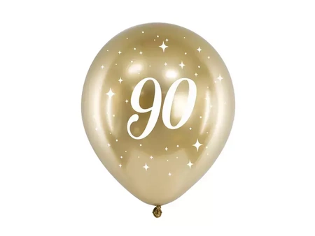 Balony Glossy 30cm, 90, złoty