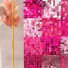 Panel cekinowy kwadraty różowy 30x30cm