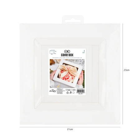 Pudełko na ciasto z przezroczystym okienkiem 20 x 20 x 15 cm 1 szt.