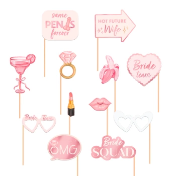 Rekwizyty do zdjęć Bride to be 12 szt.