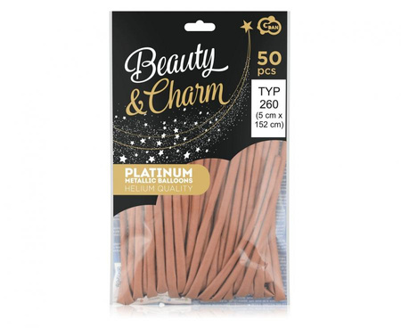 Balony do modelowania Beauty&Charm, platynowe różowo-złote, 50 szt.