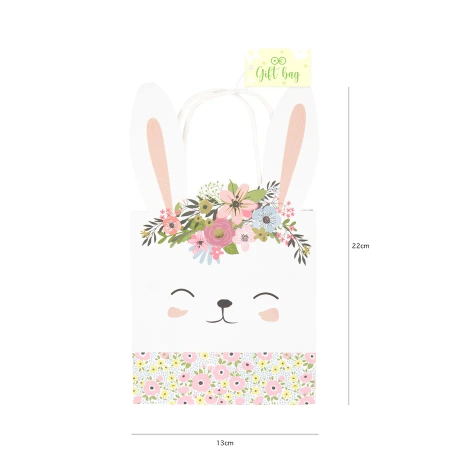 Torebki na prezenty w kształcie Zajączka z kwiatami , 1 szt.