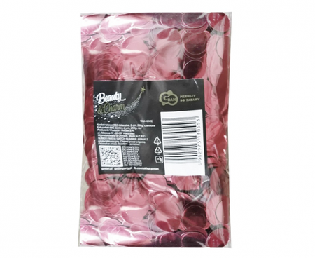 Konfetti foliowe B&C Kółeczka, 2 cm, 250g, różowo-złote