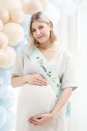 Szarfa Mom to be, jasny tiffany blue, 75 cm