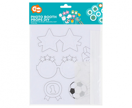 Rekwizyty do zdjęć Pokoloruj Sam - Piłka Nożna, 10 elementów