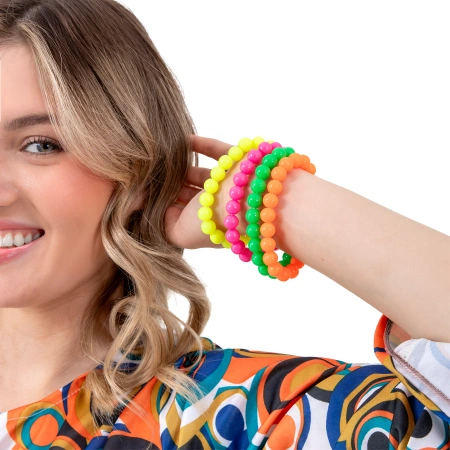 Bransoletki neonowe Disco lata 80-te - 4 szt.