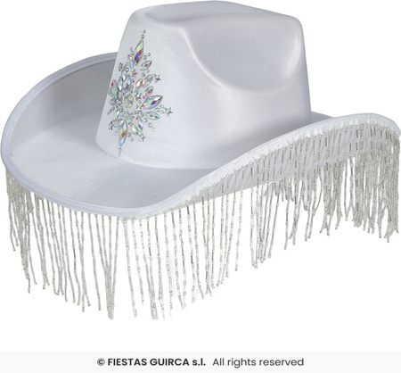 Kapelusz kowbojski z koralikami oraz zdobieniem