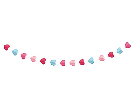Girlanda papierowa Love is in the air - Serduszka 3D, 200 cm