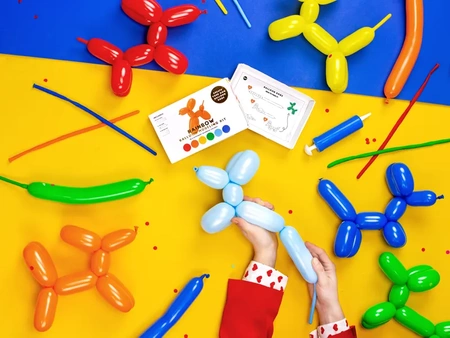 Balony modeliny pastelowe 130cm z pompką, mix