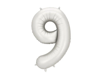Balon foliowy Cyfra '9', 86cm, srebrny