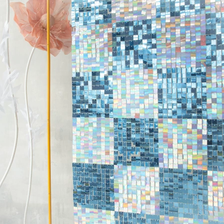 Panel cekinowy kwadraty niebieski 30x30cm