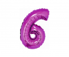Balon foliowy "Cyfra 6", różowa, 35 cm