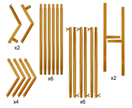 Stelaż heksagonalny, złoty, 200x200cm (20 elem.)