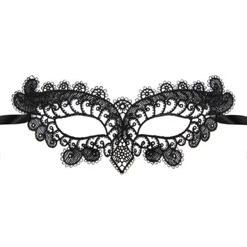 Maska wenecka Sowa koronkowa czarna 22x9cm