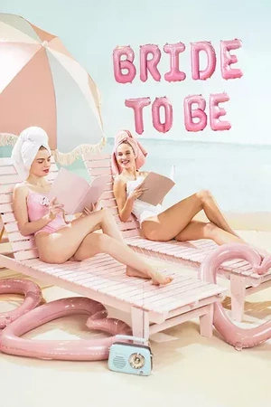 Balon foliowy Bride to be, 350x45 cm, różowy