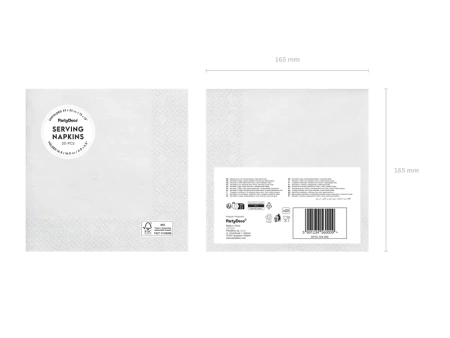 Serwetki papierowe, biały, 33x33cm