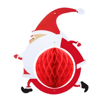 Dekoracja świąteczna honeycomb biegnący Św. Mikołaj