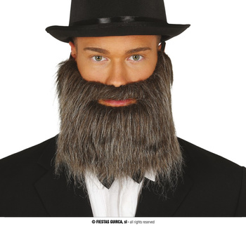 Sztuczna siwa  broda z wąsami