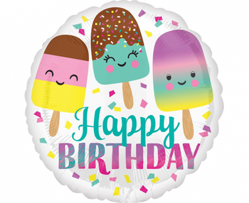 Balon foliowy 18 cali/43 cm Dinozaur "Happy birthday"