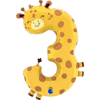 Balon foliowy Grabo 34'', The Puppyloons - Number 3 Giraffe