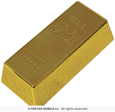 Fałszywa Sztabka Złota, 18x6x6.5 cm