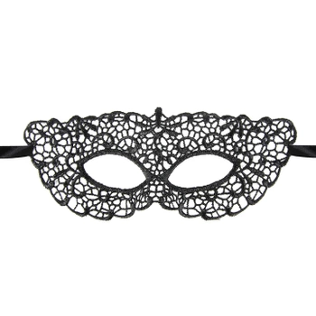 Maska wenecka Tajemnica koronkowa czarna 22,5x9cm