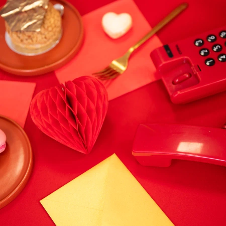 Dekoracja honeycomb Serce 3szt.