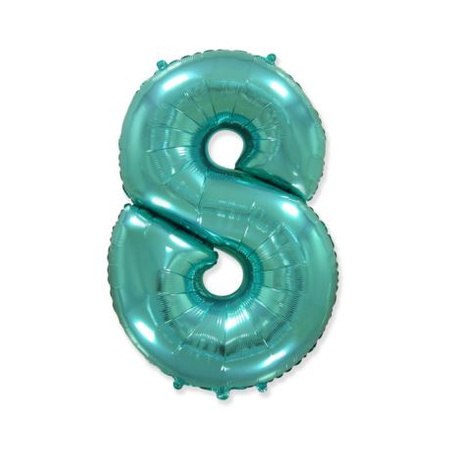 Balon foliowy FX - "Number 8" tiffany, 85 cm