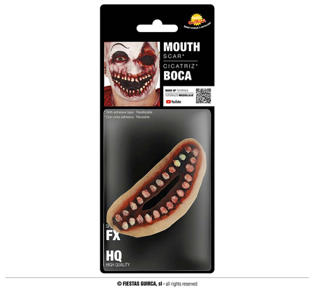 Sztuczna rana rozcięte usta , 15 cm