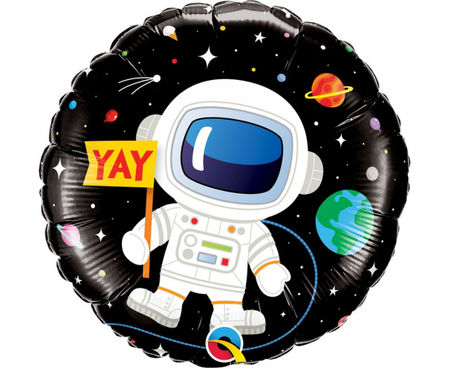 Balon foliowy 18 cali QL Happy Birthday Astronaut