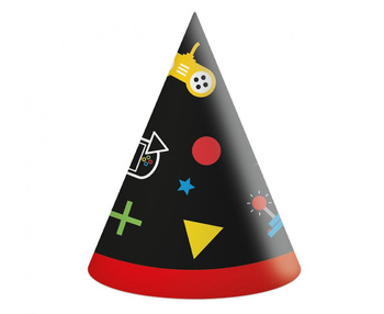 Czapeczki papierowe "Gaming Party" 6 szt.