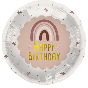 Balon foliowy 18'' -  Różowa Tęcza Birthday