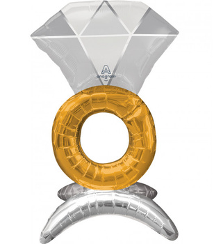 Balon foliowy stojący, Wedding Ring - Airfill - 21"