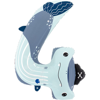 Balon foliowy Cyfra 4 - Rekin, 86cm