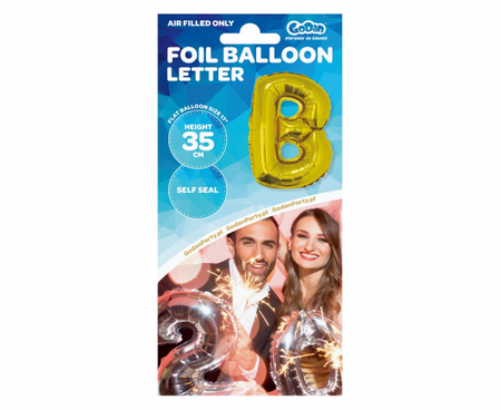 Balon foliowy "Litera B", złota, 35 cm