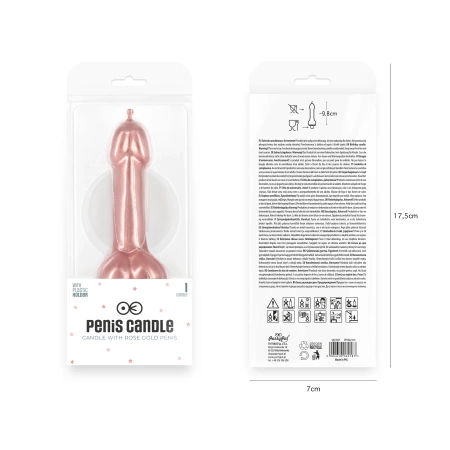 Świeczka penis różowe złoto