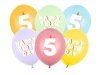 Balony 30 cm, na 5 urodziny, mix (6szt)