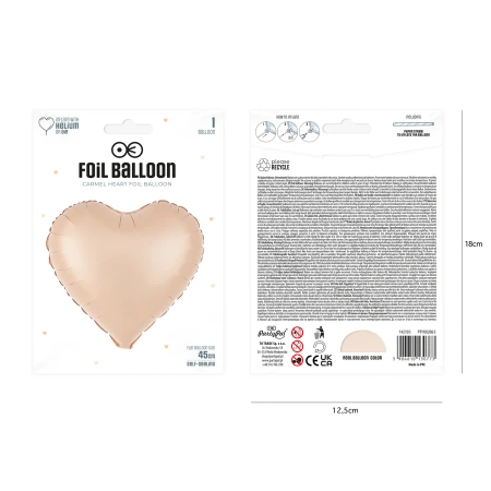 Balon foliowy Serce matowy karmelowy 18cali