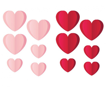 Naklejki samoprzylepne Love is in the air- Serduszka 3D, mix, 12 szt.